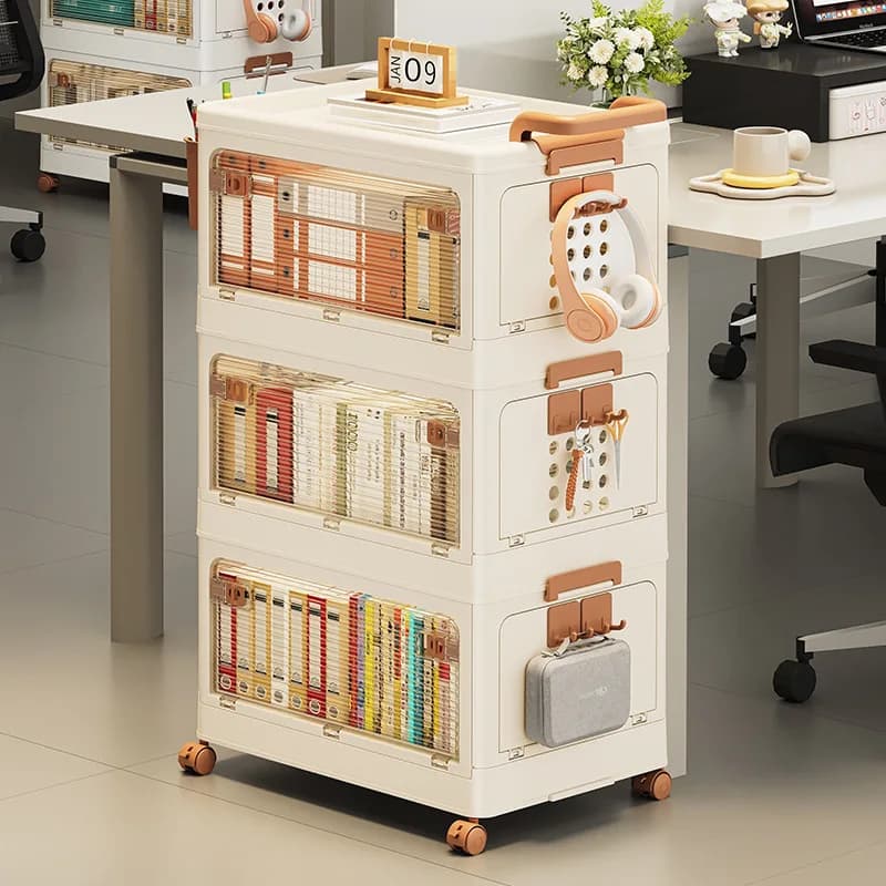 1 Floor Foldable Bearing Box With Wheels Foldable Plastic Containers and Boxes For Home Use Storage Organizer for Bed linen Use