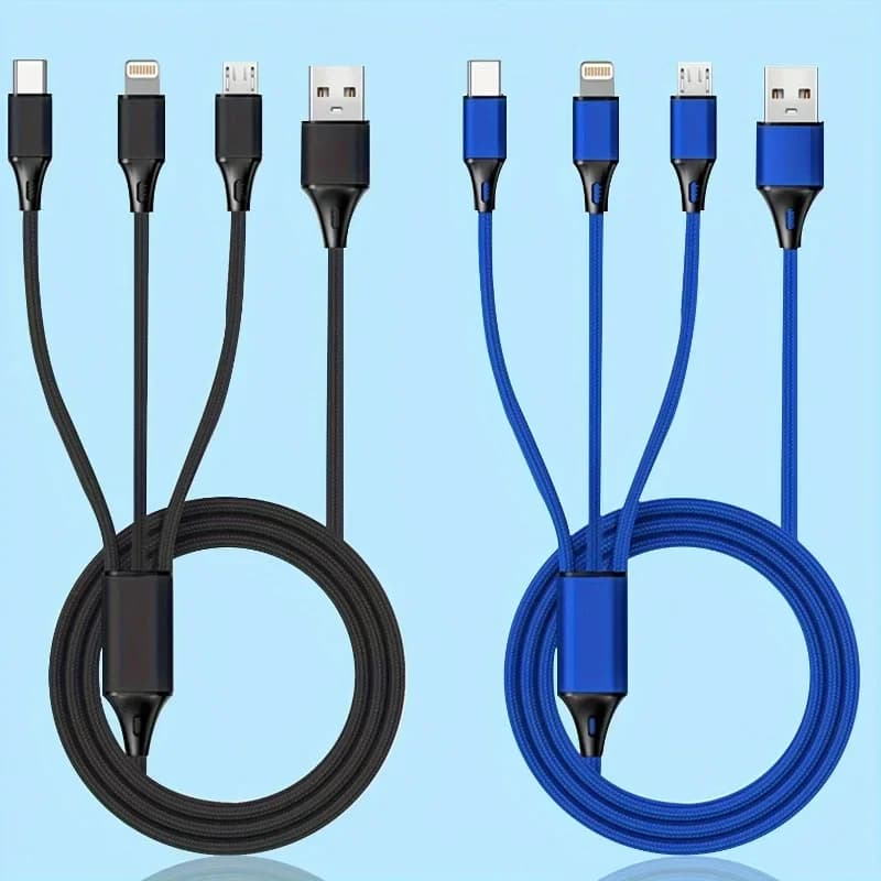 Cavo di ricarica 3-in-1 per iPhone, dispositivi Type-C, dispositivi USB, compatibile con iPhone e smartphone Android come Samsung PPP