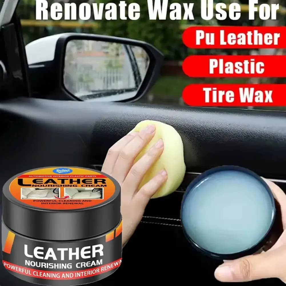 Rinnovatore per plastica auto effetto cristallo, cera per rivestimenti interni in pelle e pannelli, agente lucidante per ripristinare il nero, cera lucidante per auto.