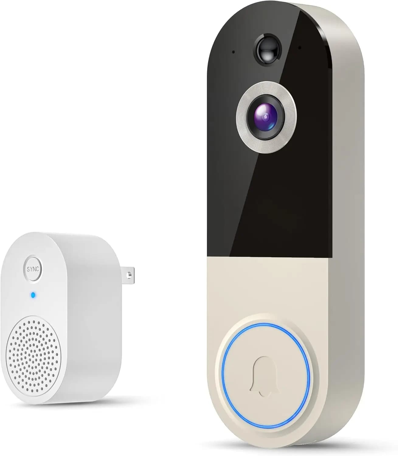Campanello Video WiFi Intelligente con Rilevamento Umano, Alimentazione a Batteria, Visione Notturna, Comunicazione Bidirezionale