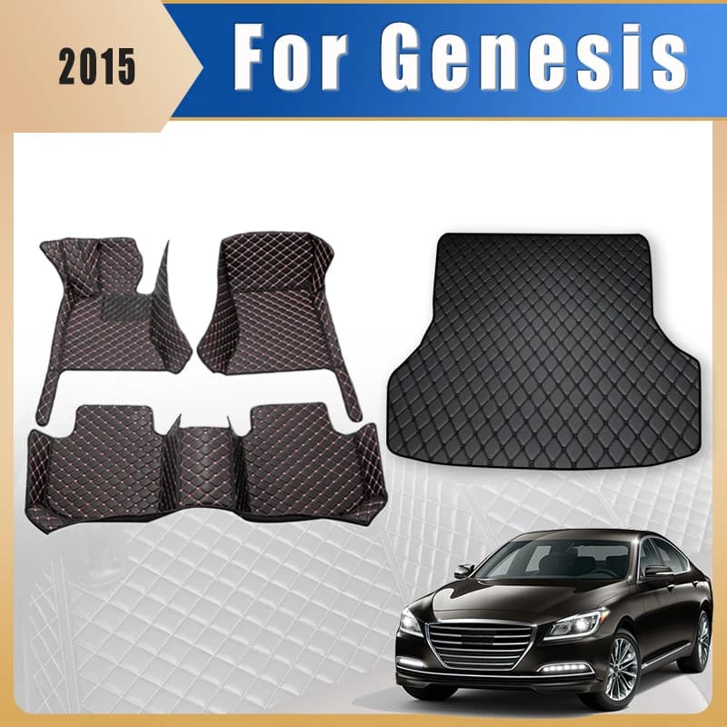 Tappetini per auto Tappeti per bagagliaio per Hyunida Genesis 2015 Rilievi per piedi Accessori auto Prodotti interni Coperture Parti Tappeti impermeabili