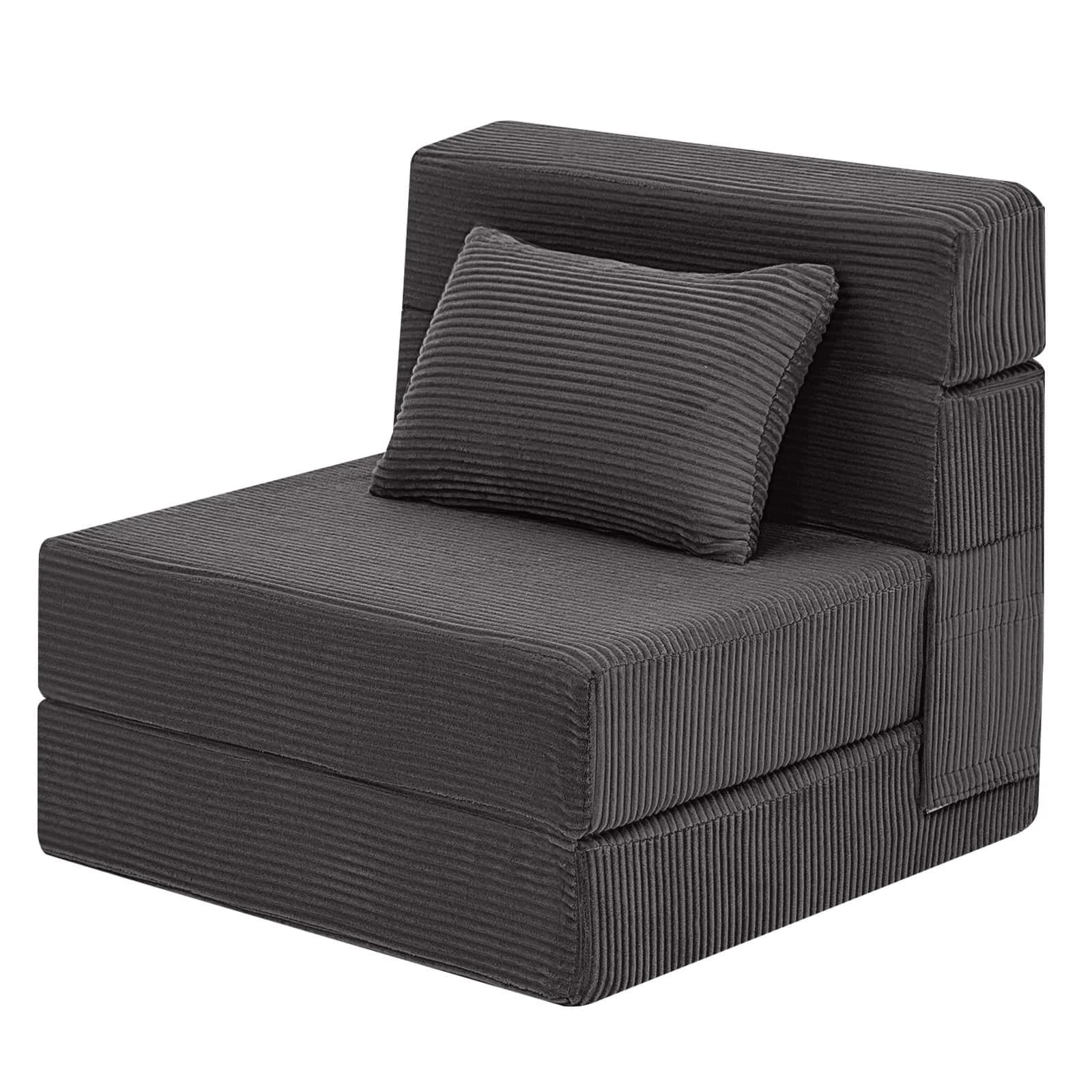 Divano Letto Singolo Estensibile Reclinabile Pieghevole in Tessuto Antigraffio con Rivestimento Rimovibile Lavabile Ecologico per Soggiorno e Hotel