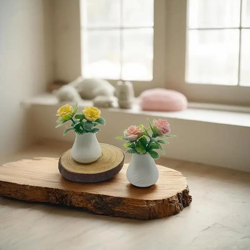 1 Pezzo Accessorio per Casa delle Bambole, Miniatura per Fotografia, Modello di Rosa in Vaso, Decorazione da Tavolo per Casa, Artigianato