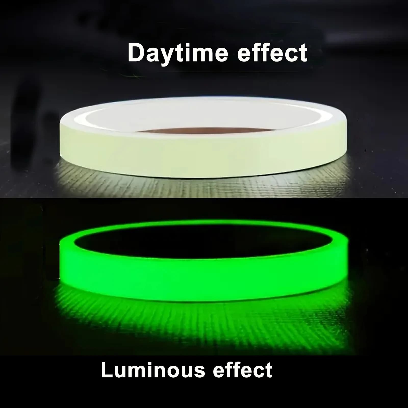 Nastro adesivo adesivo che si illumina al buio da 1 cm x 3 m – riflettente, visibile notturno, per la decorazione domestica e la preparazione alle emergenze