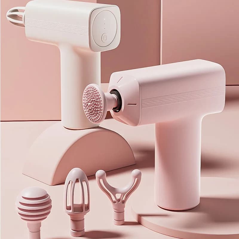 MINI electric massager with three levels of strength and multi head replacement, suitable for full body massage with fascia gun