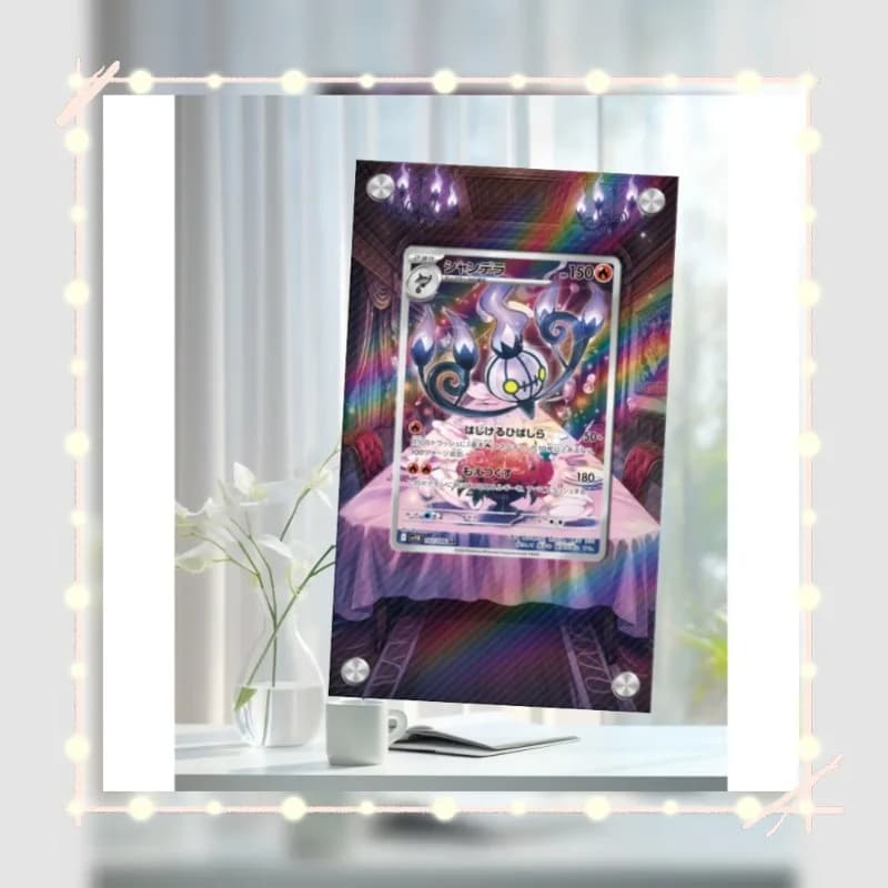 Art Display for Pokemon Chandelure Card PTCG Keychain Anime Game Collectibles Anime Merchandise Acrylic Protective CaseToys Gift