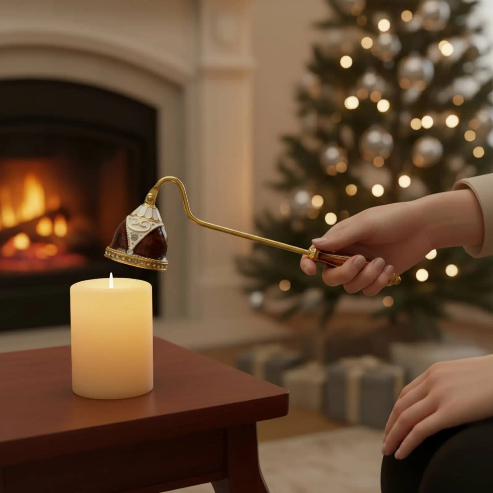 Spegnicandele a Cupola: Spegne la Fiamma in Sicurezza, Strumento Decorativo in Smalto per Spegnere le Candele, Spegnicandele Decorativo per Stoppini
