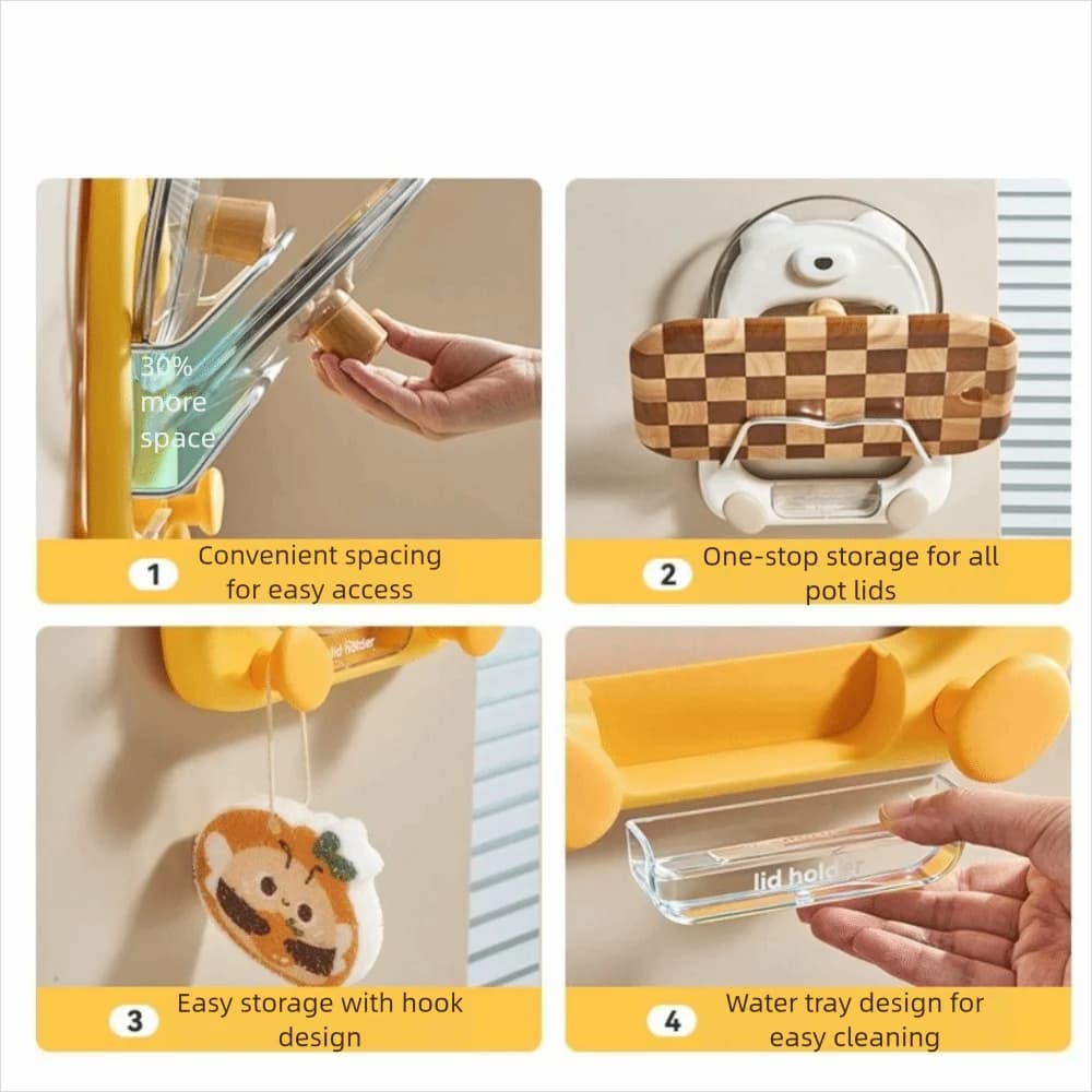 Support for cover for suction cup cream style Support for wall mounted multilayer cutter for cover for pan without punching