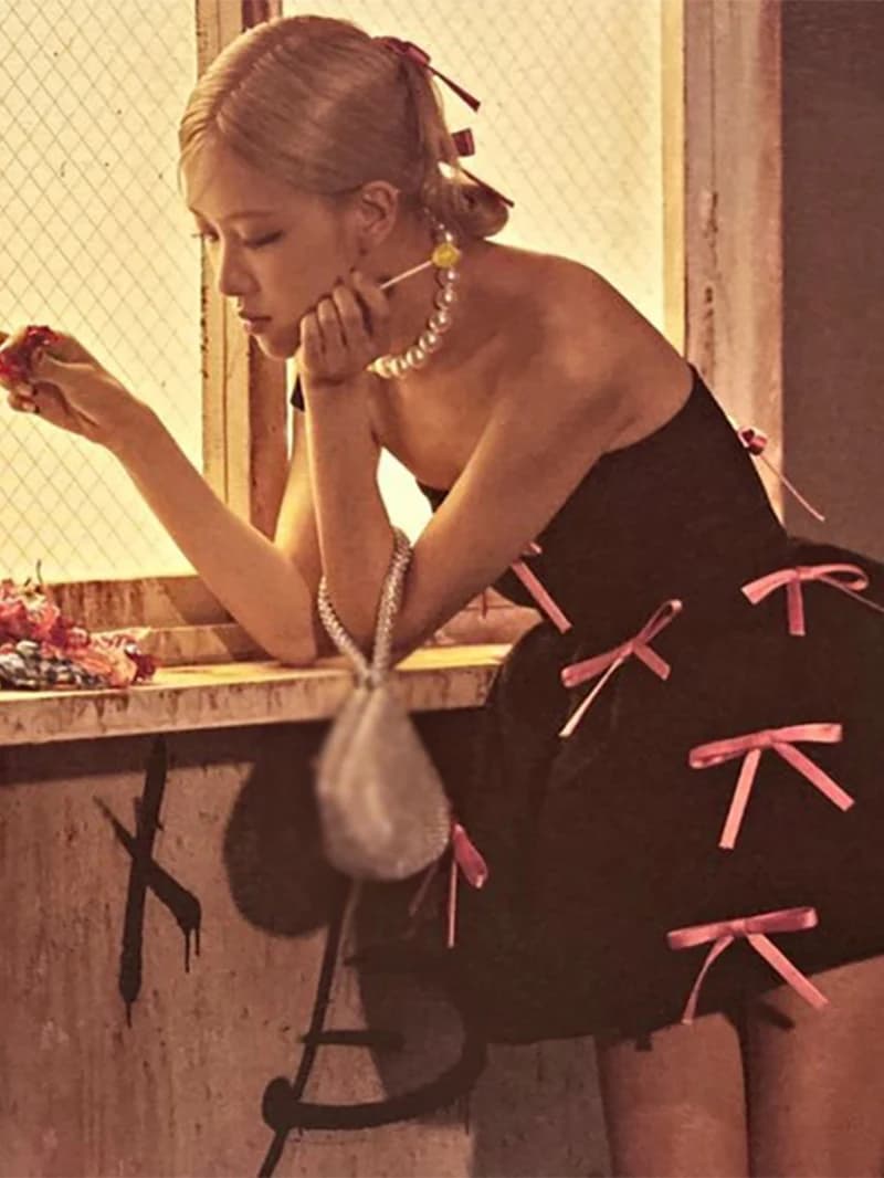 Rose Princess Dress Sweet Style Off-Shoulder Puffy Skirt Knot Women's Song Dress A-Line Silhouette
