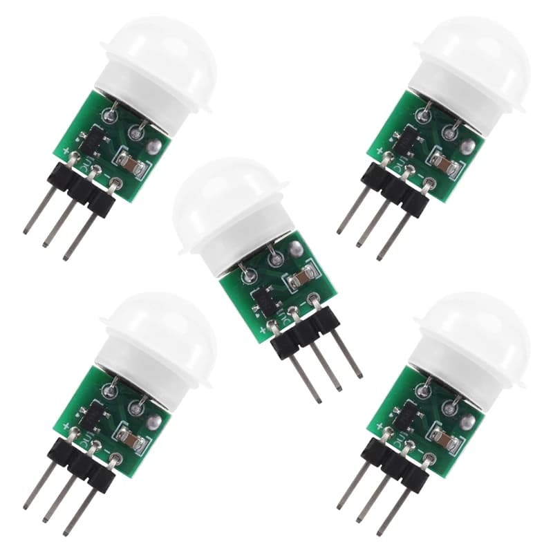 Sensore PIR A79U-AM312, sensore di movimento PIR da 5 pezzi Mini corpo del modulo sensore IR umano PIR a infrarossi piroelettrico esterno