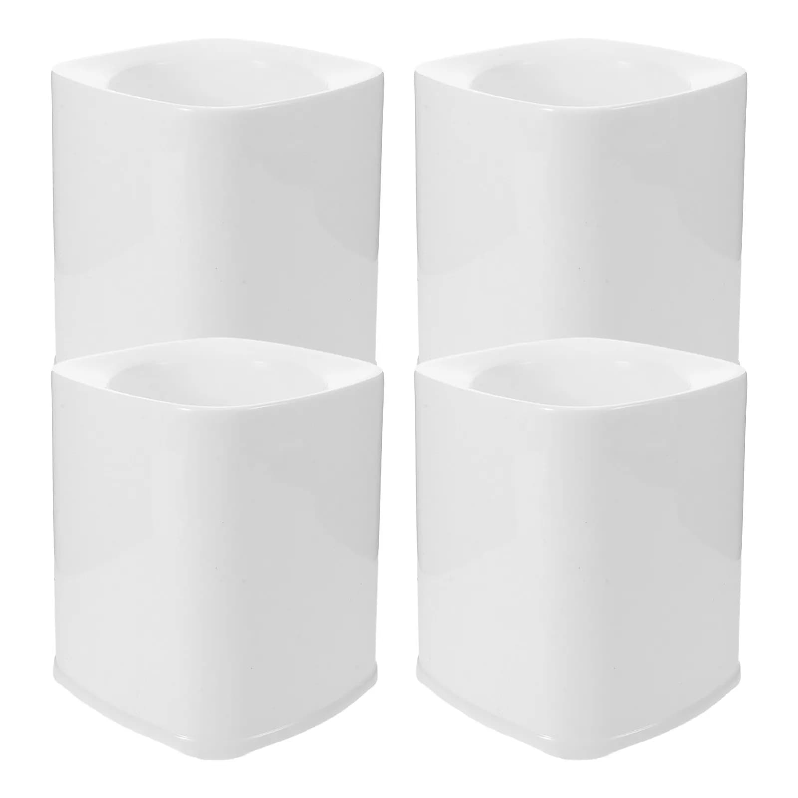 Set di 4 Portaspazzole per WC Moderni e Decorativi, Esterno Quadrato, Interno Rotondo, Organizzatore Compatto per la Pulizia del Bagno