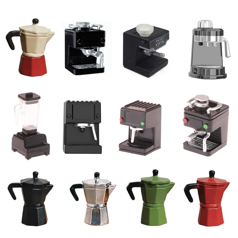 New!Dollhouse Coffee Machine Accessories Miniature Simulation Coffee Furniture Model Doll House Appliance Kids Play House Toys
