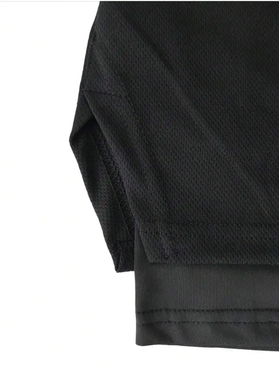 Mens Dual-Layer Athletic Shorts With Integrated Liner, Quick-Dry Fabric, Streetwear Graphic Print For Training Running Gym
