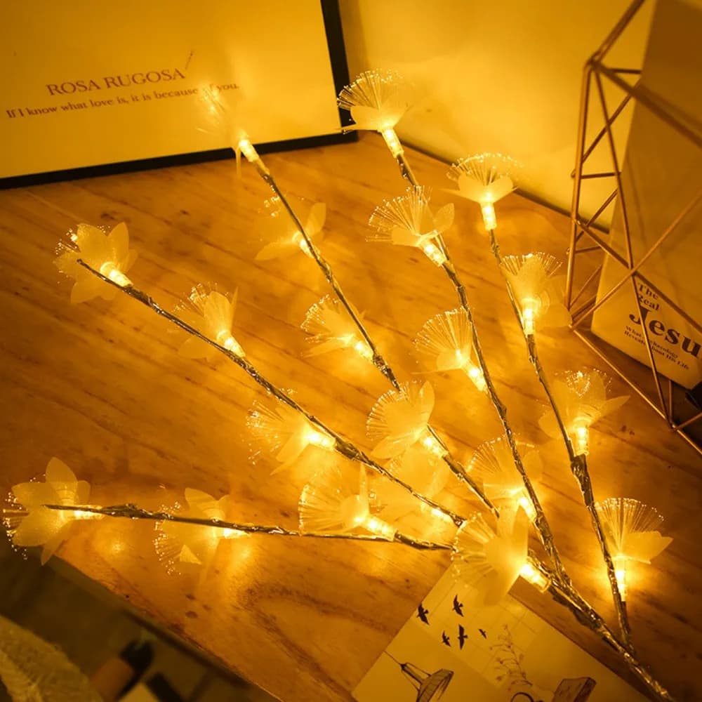Luce della stringa del ramo di fiori in fibra di scatola batteria 1PC20LED, batteria esclusa, adatta per camera da letto, soggiorno e decorazione domestica
