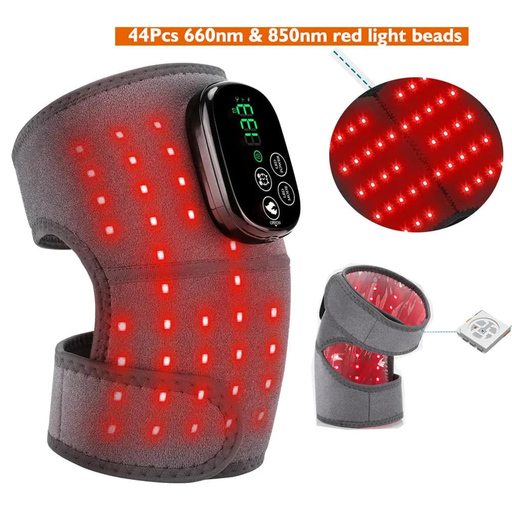3 in 1 660 and 850nm Red light Knee massager Ginocchio Gomito Heating Massage Support Rechargeable Pad Muscle Relax