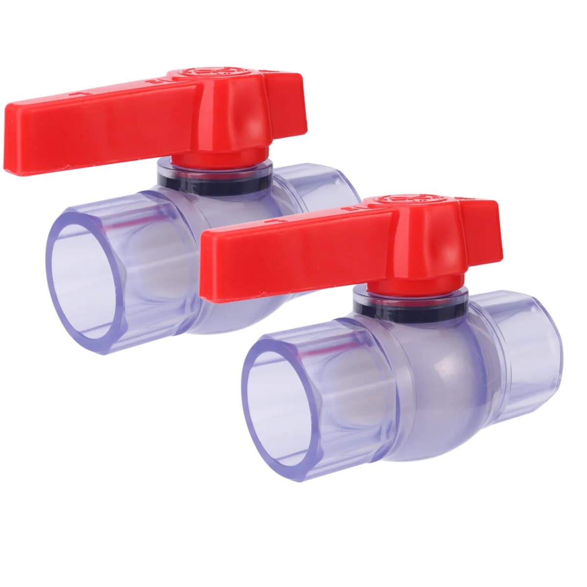1pc 20~63mm Translucent Blue UPVC Tube Ball Valve For Watering Garden Aquarium Water Pipe Controller Fish Tank Flexible Pipe Valve