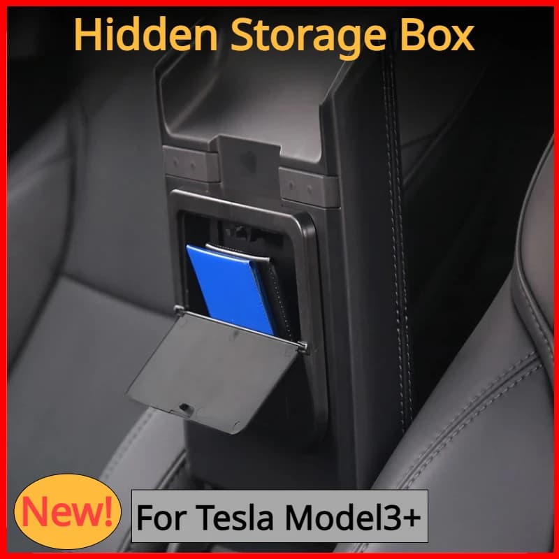 Hidden Storage Box for Tesla Model 3+ Arm Support Box Privacy Storage Box Organizer New Model3 Car Accessories Highland 2024