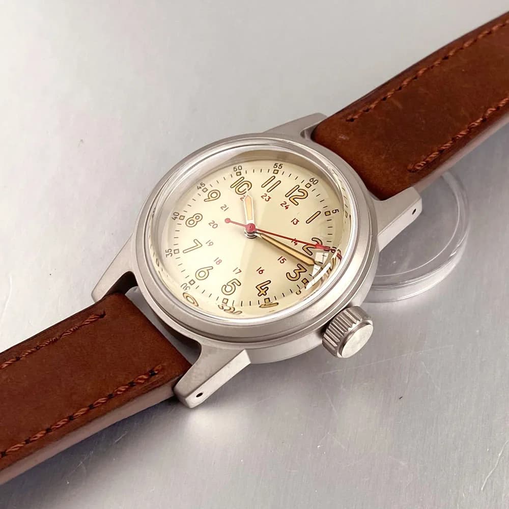 Orologio Automatico da Uomo Miyota 8215 Tandorio 36mm, Stile Militare, Subacqueo 200M, Quadrante Nero Luminoso, Vetro Zaffiro Bombato, Design Vintage