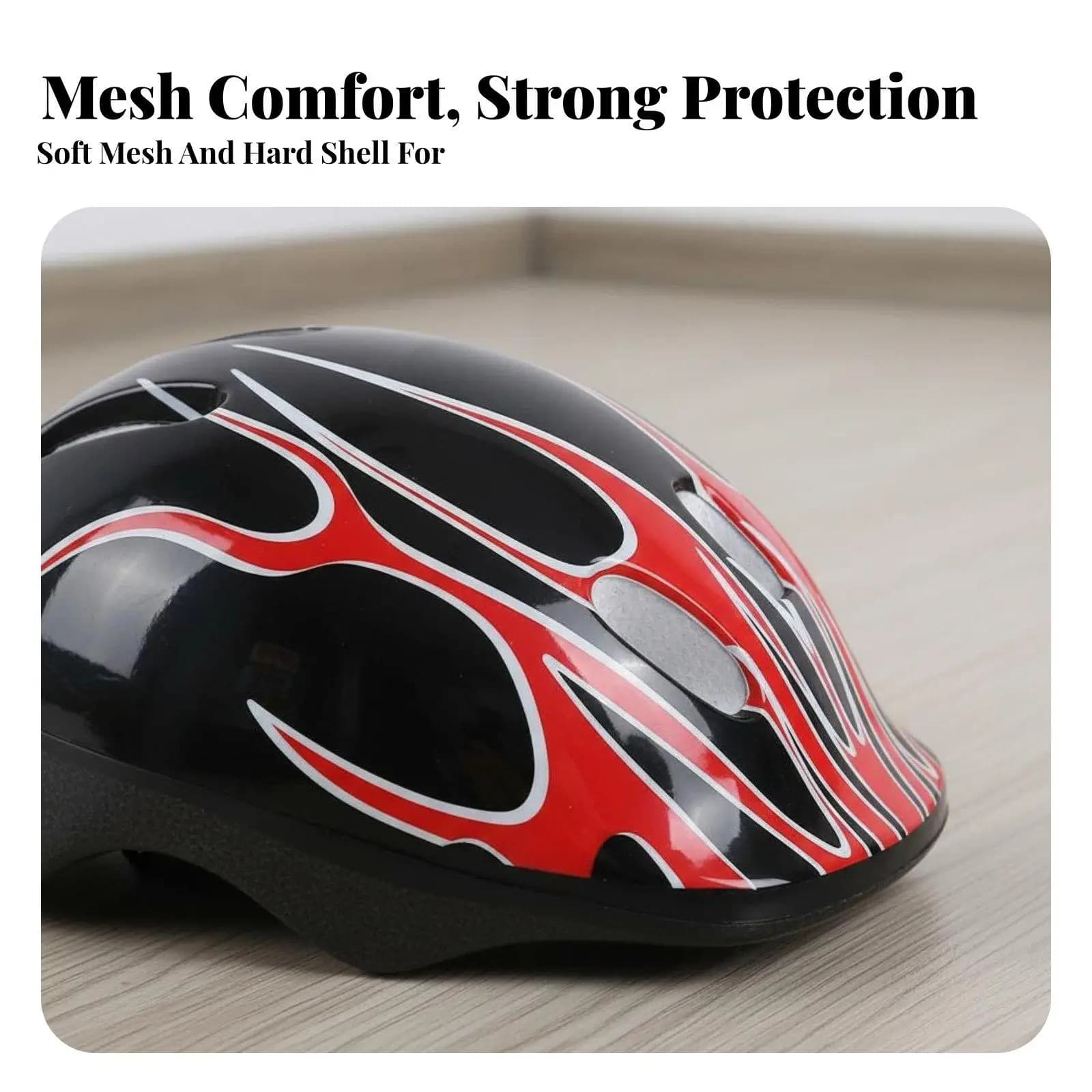 Kids Helmet and Knee Elbow Wrist Guards Set Multipurpose Foam Padding Padded Children's Roller Skating Gear for Scootering,