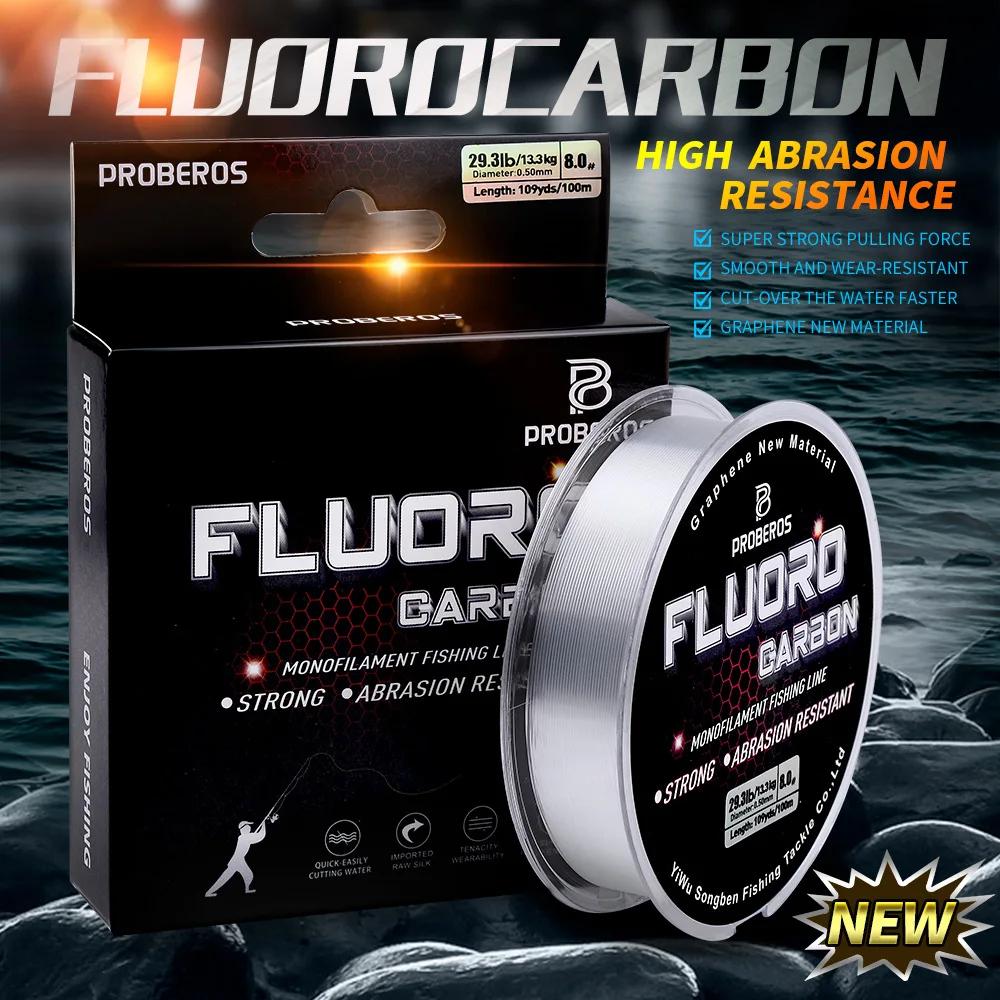 PROBEROS 100M Fluocarbon coating fishing licence 2.2LB-29. 3 LB Line leader carbon fiber monofilament Carp fishing sinking line