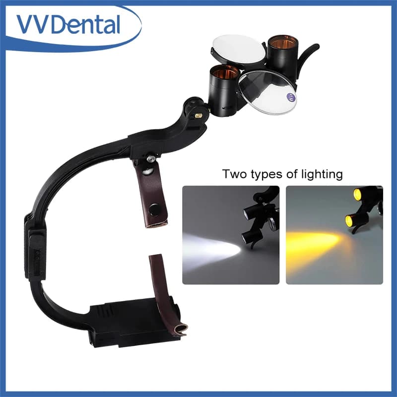 Dental Enlargement Lens Wireless LED Enlargement Lamp for Dental Headlights Rechargeable Front Lamp Surgical Enlargement Lens 2.5X/3.5X
