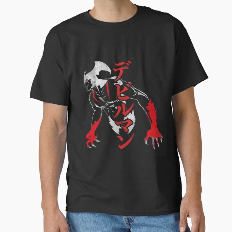 070 Devilman Stencil Anime Gift t-shirt Japan Robot Mecha graphic tee Y2K Clothes 100% cotone Tutte le taglie S-6XL