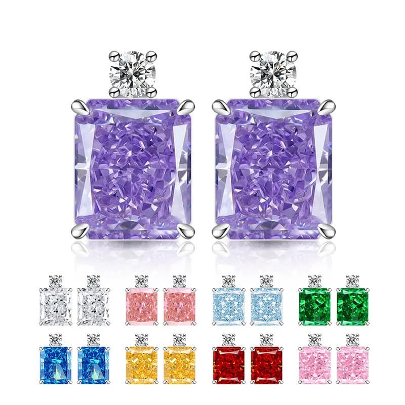 LAYA Colorful Ice Flower Cut High Carbon Diamond 925 Sterling Silver Light Luxury Perfume Bottle Ladies Elegant Stud Earrings