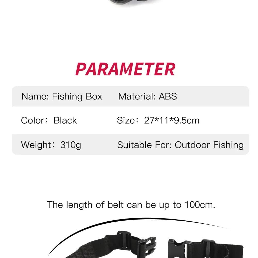 Portable Container Fishing Tackle Box Case Fishing Hooks Fishing Lure Holder Waist Belt Storage Box Fishing Gear Box