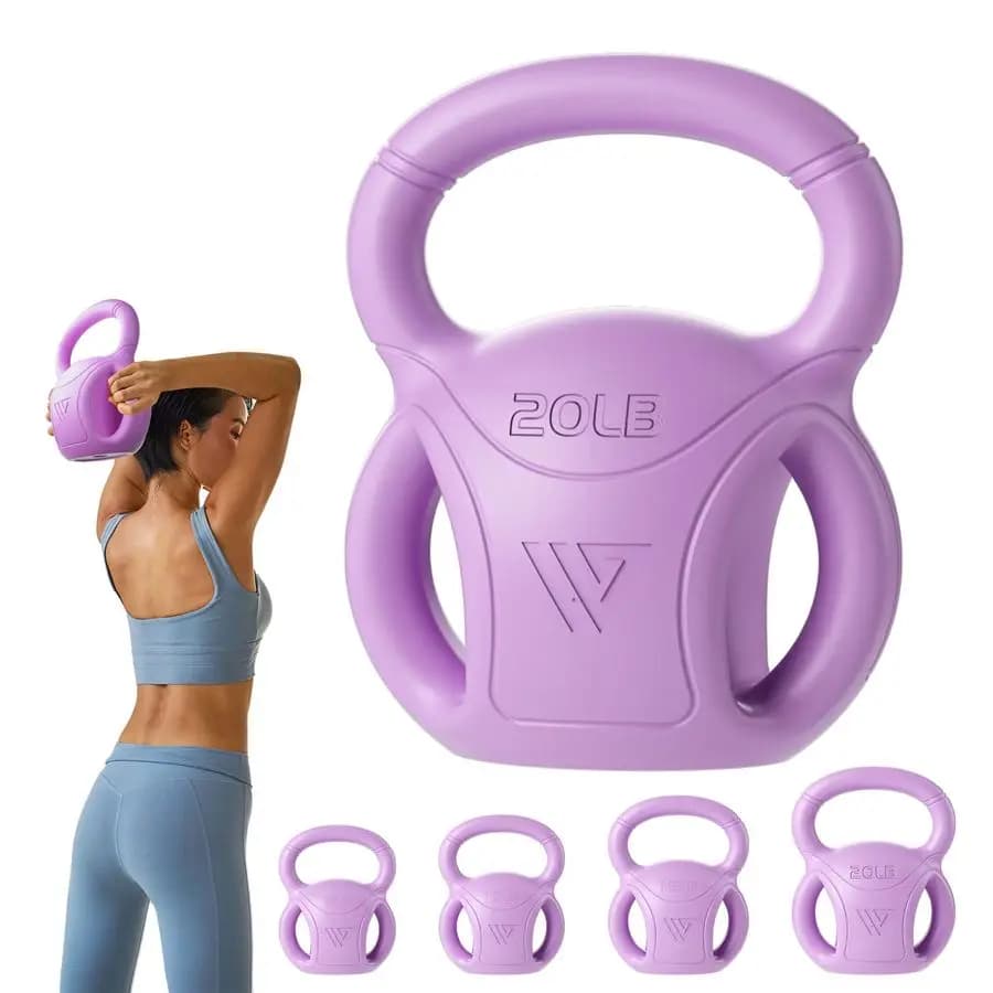 Kettlebell with Handle for Women, Weights 5, 10, 15 and 20 LB for Russian Twists, Abdominal Exercises, Weight Lifting and Core Training