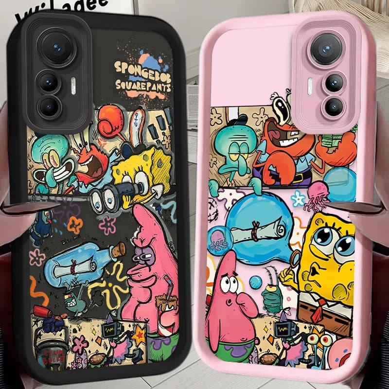 SpongeBob Dolls Full Shock Absorber for Xiaomi Poco F7 F6 F5 F4 F3 M5s C65 C75 C71 X6 X5 X4 GT X3 NFC M7 M6 Pro 4G 5G Coverage