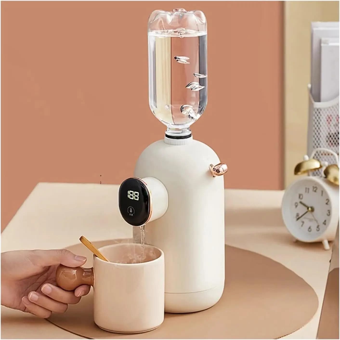 Dispenser d'Acqua Calda Istantanea, Mini Bollitore Elettrico da Tavolo, Riscaldamento Rapido, Bollitore Portatile Carino Multiuso per Casa