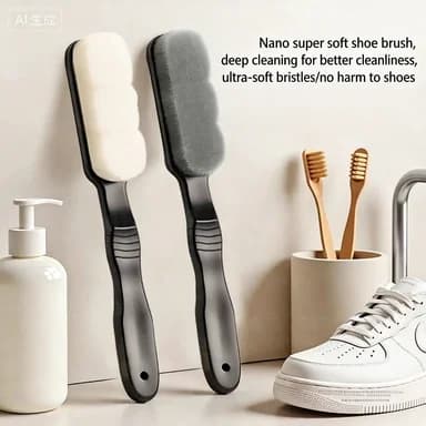 Spazzola per scarpe domestica, spazzola per la pulizia con setole nano morbide, spazzola in plastica multifunzionale, spazzola per bucato, le scarpe non danneggiano i vestiti
