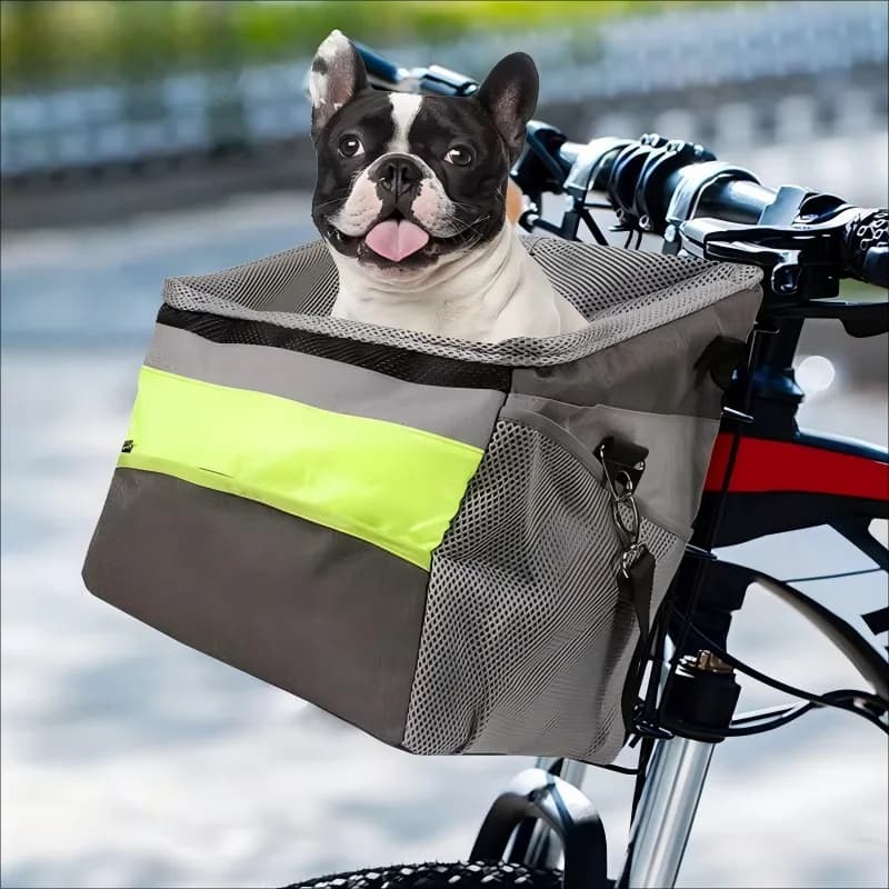 Convenient Two-In-One Breathable Eco-Friendly Foldable Oxford Sport Pet Bag Adjustable Solid Pattern Bike Basket Backpack