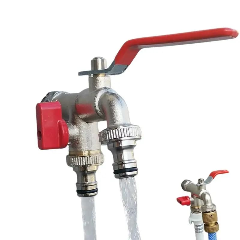 1 Pezzo Connettore per Serbatoio IBC da 1/2'' 3/4'' Adattatore per Rubinetto da Giardino con 2 Uscite Raccordo di Ricambio per Irrigazione