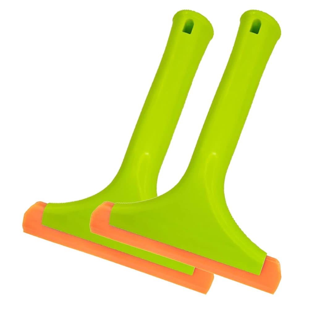 2 pezzi di strumento per la pulizia del vetro raschietto per acqua per auto lama in silicone morbido manico in plastica per specchio da bagno domestico e raschietto per acqua doccia