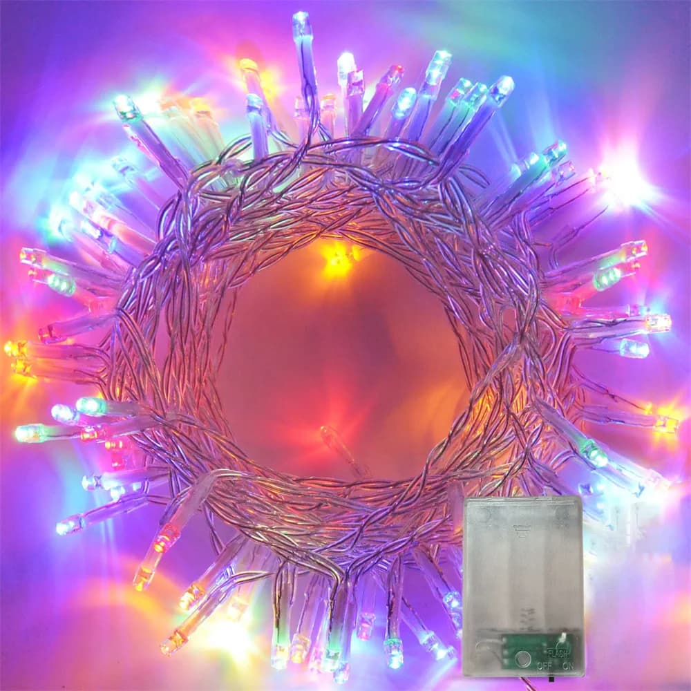 Catena di Luci LED 160 LED, Ghirlande Luminose a Batteria, Decorazioni Natalizie, per Matrimoni, Feste e Capodanno
