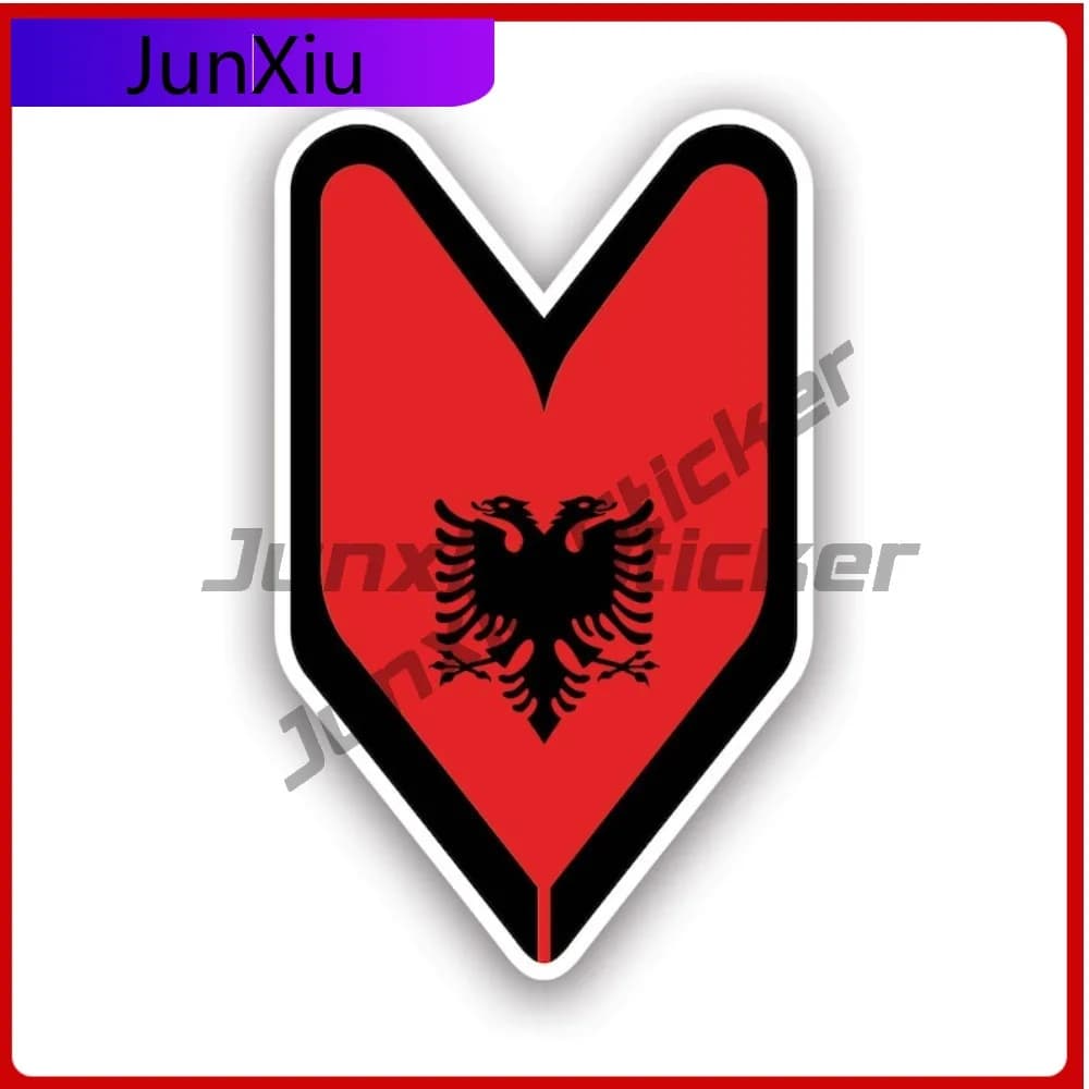 Adesivo per badge da conducente albanese, impermeabile, per esterni, decalcomania in vinile impermeabile per auto, simpatico, divertente e creativo, per casco da moto