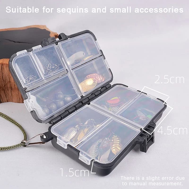 Mini case holder box for double layer detachable fishing equipment spoon fishing hook box holders for fishing baits accessories