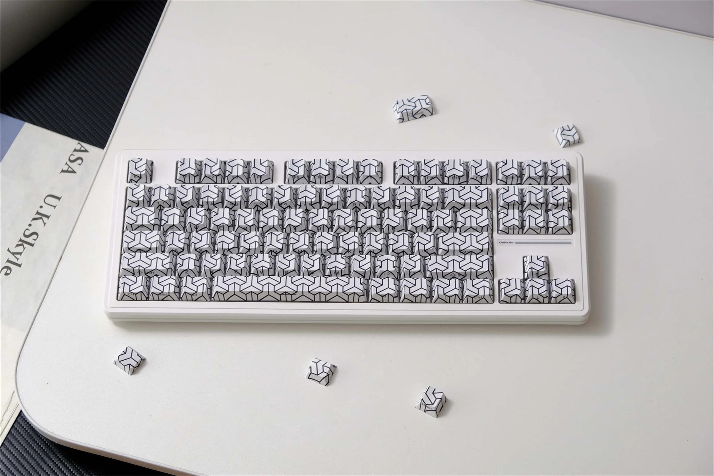 Cube Side Backlight Set Keycaps 136 Keys PBT Cherry Profile DYE-SUB For MX Switch Wooting Mechanical Keyboard ISO ANSI Layout