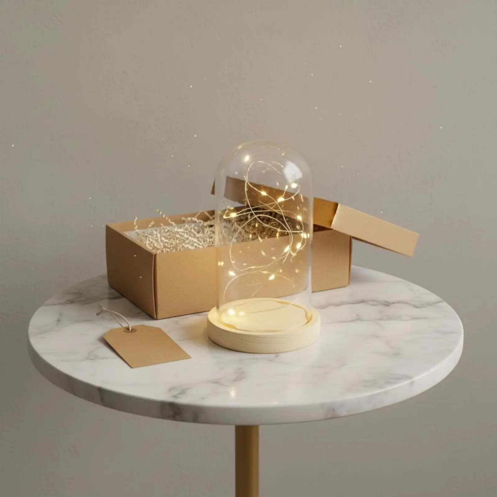 Lampada a Campana in Vetro Stile Fatato, Design Moderno, Lampada Decorativa da Tavolo, Vaso Illuminato a Cupola, Robusto e Resistente per Soggiorno