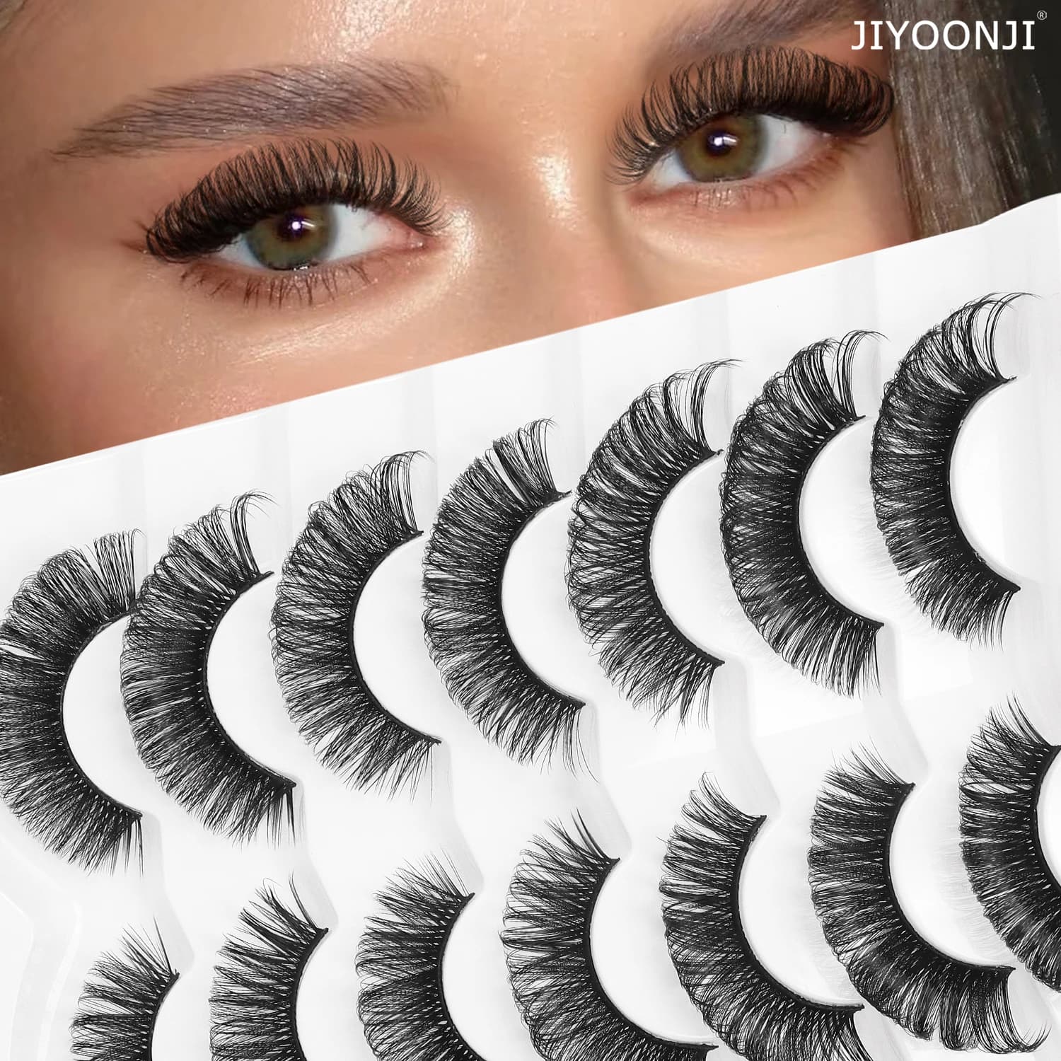 Set of 7 pairs, fake 3D curled lashes soft multi-layered eyelash tail extensions, extension of naturally scattered eyelashes