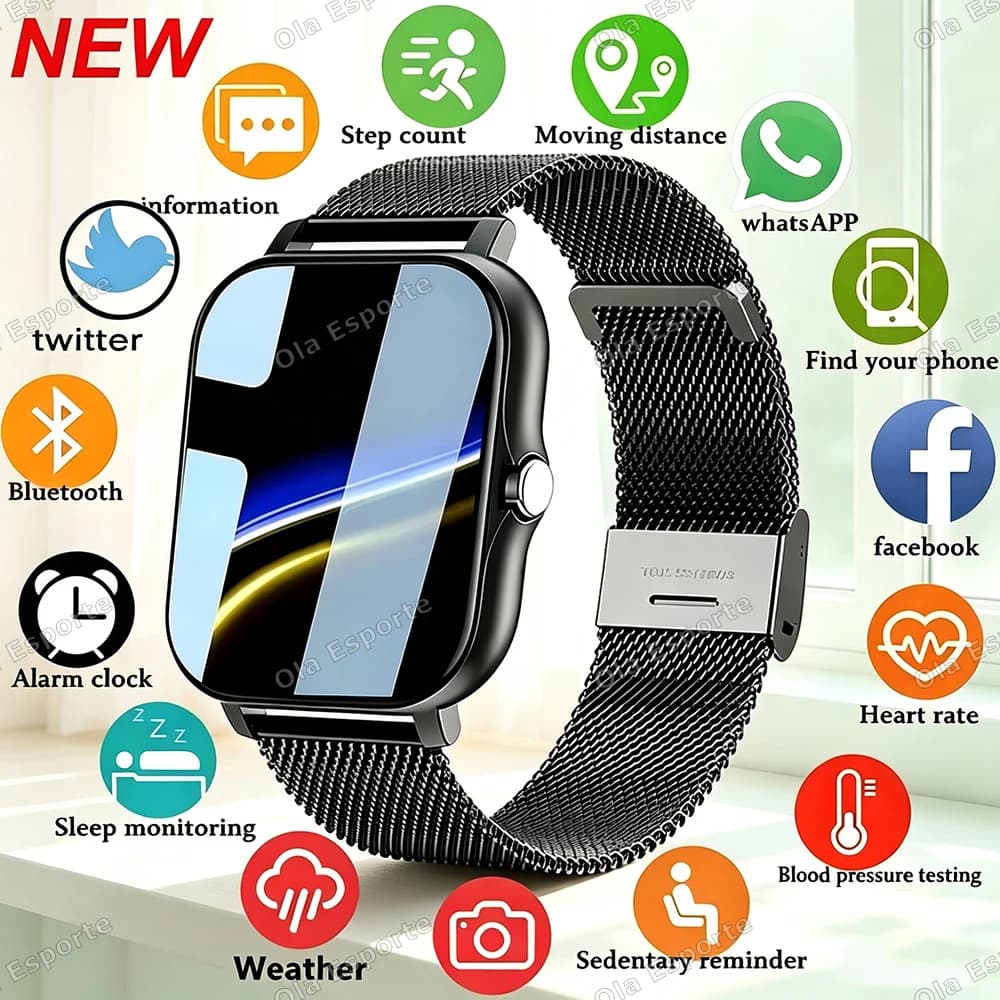 2026 New Smart Watch for Men Women Gift Full Touch Screen Sports Fitness Watch Heart Rate Bluetooth Call Digital Smartwatch Ht30