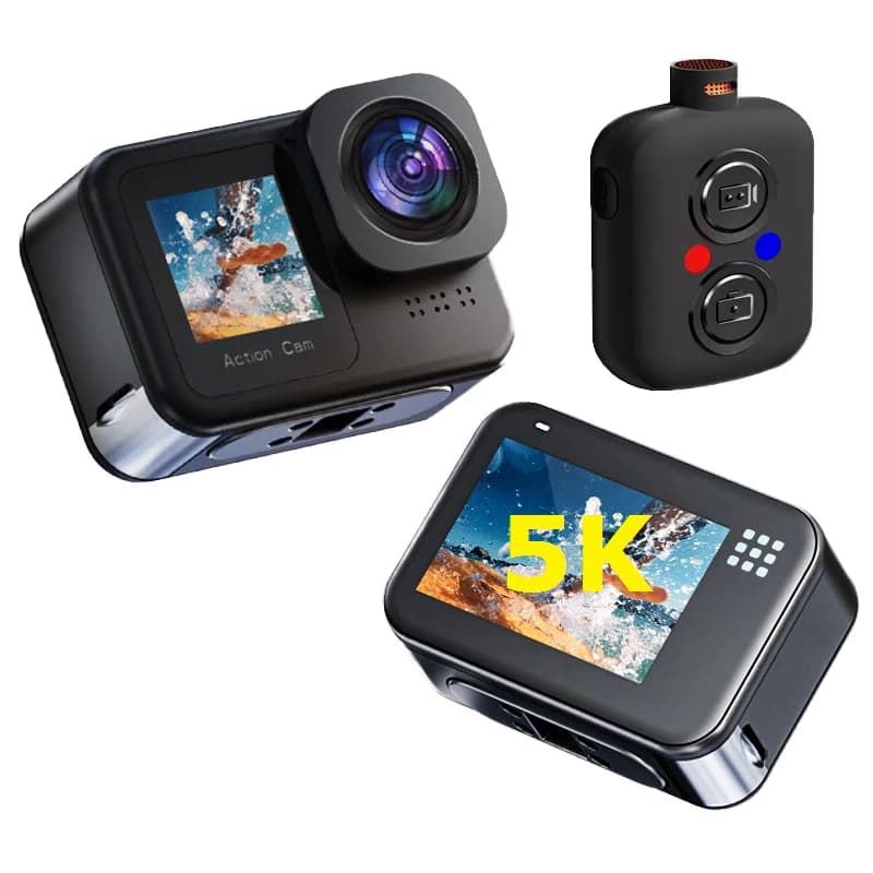 Nuova telecamera sportiva WiFi EIS Anti-Shake Doppio schermo Touch Visione notturna Corpo impermeabile 5K 4K 60FPS Vlogging MicroSD