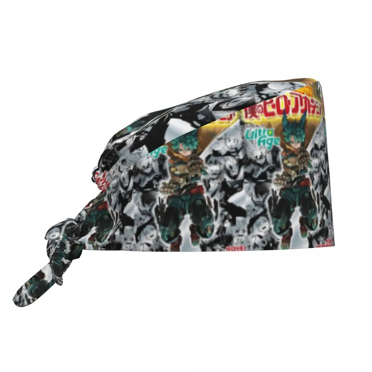 Cappello Chirurgico My H-Hero Academia per Personale Medico, Unisex, con Grafica Anime Deku, Stile Giapponese, per Dottori e Infermieri
