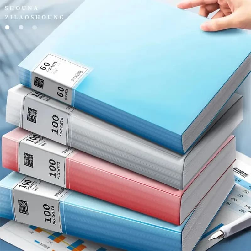 Cartella portadocumenti A4 di grande capacità (20-100 pagine) - Libretto portaoggetti impermeabile di alta qualità, borsa portadocumenti multifunzionale e regalo per studenti