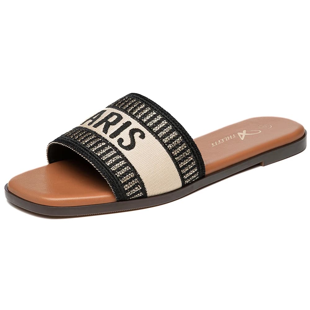 Sandali piatti da donna estivi Casual comodi Slip Slide 2024 moda Vintage pantofole scarpe Classic New