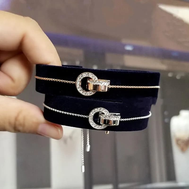 Ring Clasp To Operate Pull Crystal Bracelet S925 Pure Silver