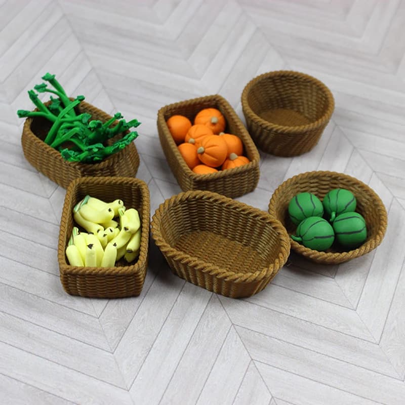 1:6/1:12 Casa delle bambole in miniatura Simulazione Cesto di frutta Mobili Modello di casa Decorazione Giocattolo Accessori per casa delle bambole