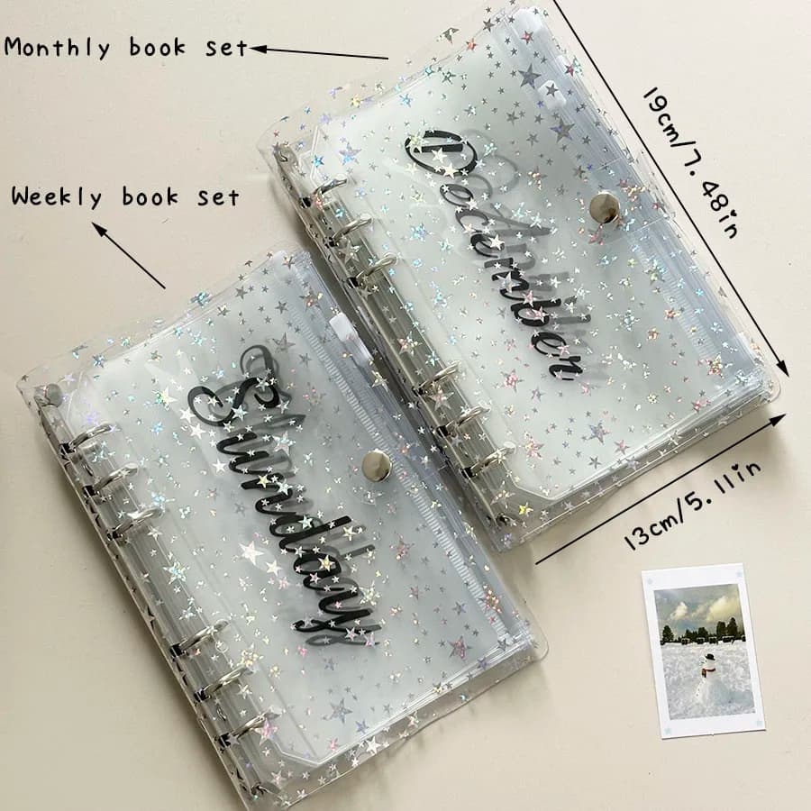 Sharkbang New Arrival 1 Set A6 Monthly Planning Set/Semana, Zippered Protective Bags, Mobile Sheet Diary Organizer Budget Aganda Book