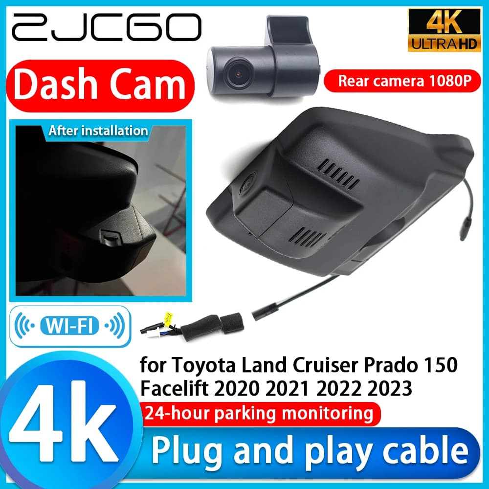Camera DVR 4K for Toyota Land Cruiser Prado 150 Facelift 2020 2021 2022 2023, Car Camera with Sony lens, Video Recorder 24h